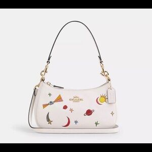 Coach Observed by Us Teri White Space-Themed Shoulder Bag RARE
